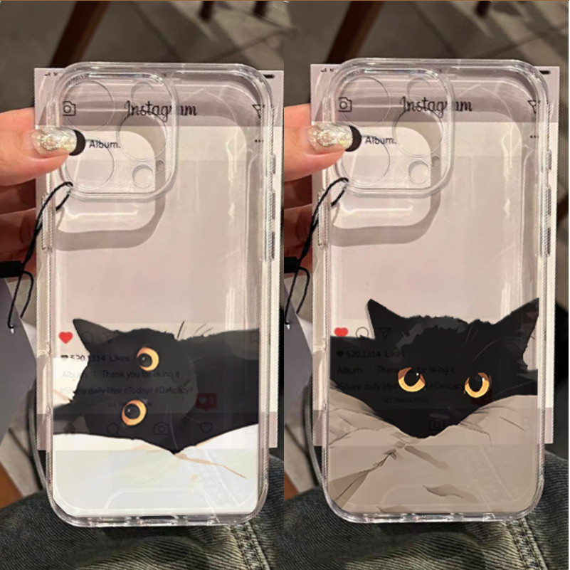 ตลกแมวดําคู่สําหรับ OPPO A2 A3 A5 A6 PRO A6X A3X A5X A60 A18 A38 A79 Realme C71 C75 C65 C63 C61 C67 