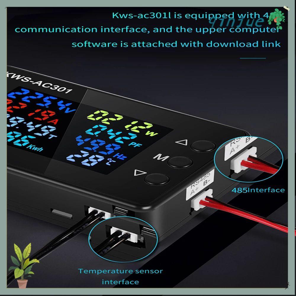 QINJUE โวลต์มิเตอร์แบบดิจิตอลแอมป์มิเตอร์ 0-100A KWS-AC301 เครื่องวัดพลังงานความแม่นยําสูง