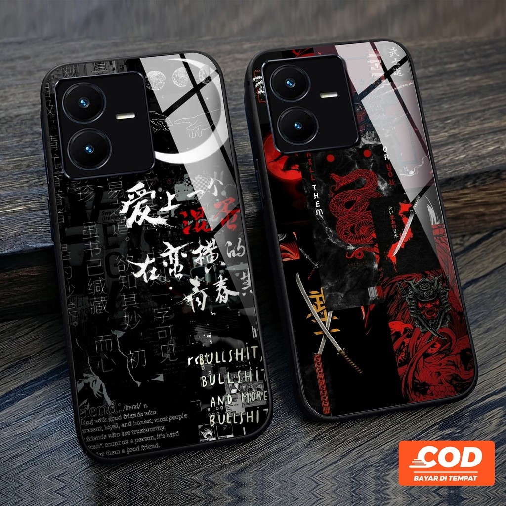 G058 Softcase Kaca Glass Case V29 V27 V27E Y27 Y17S Y78 Y22 Y36 Y35 Y16 T1 5G T1 PRO 5G Y75 Y15S Y01