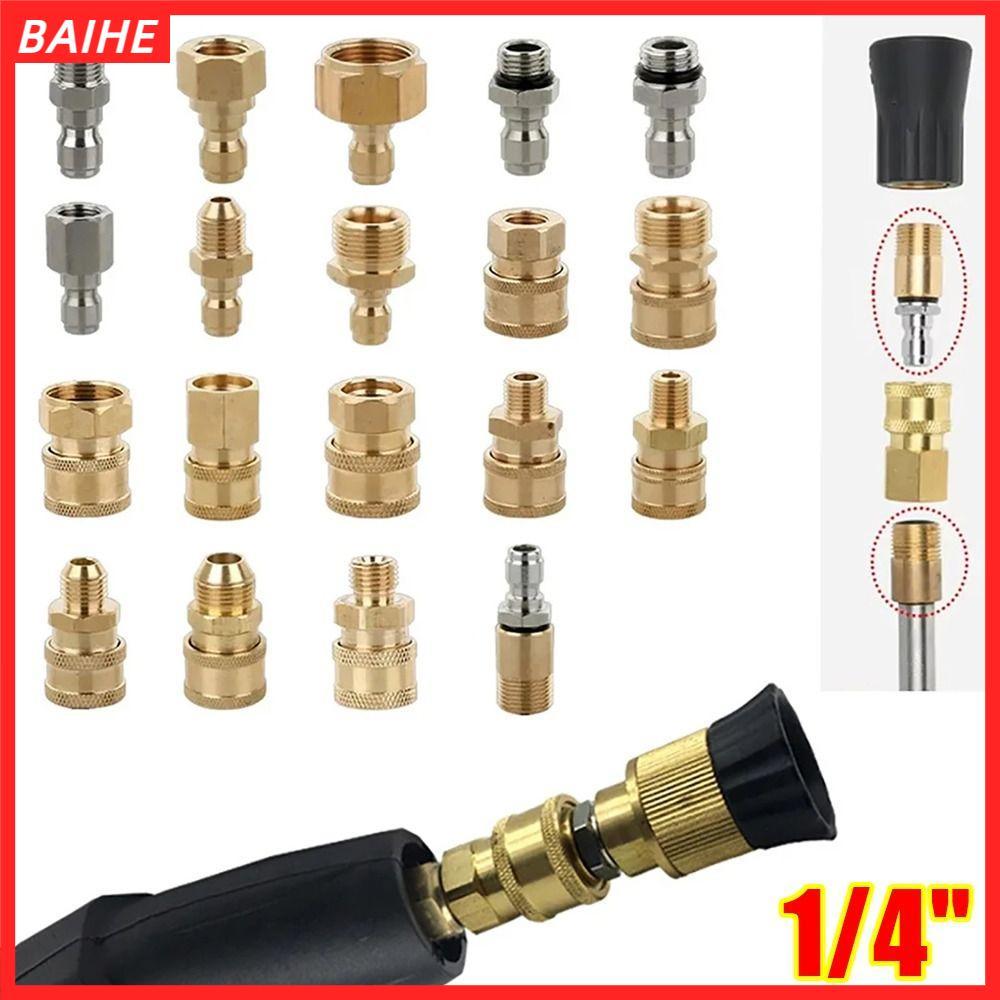 BAIHE 1 ชิ้น G1/4 ความดันเครื่องซักผ้าอะแดปเตอร์ชุด, Couplers หมุนปรับสเปรย์สปริงเกลอร์ Quick Connector, QUICK Release 1/4 นิ้วล้างขั้วต่อท่อไฟฉาย