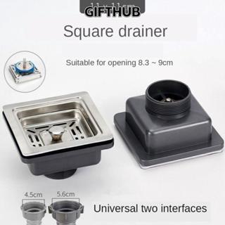 GIFTHUB อ่างล้างจานสแควร์ท่อระบายน้ําทนทานป้องกันการอุดตันฝา…
