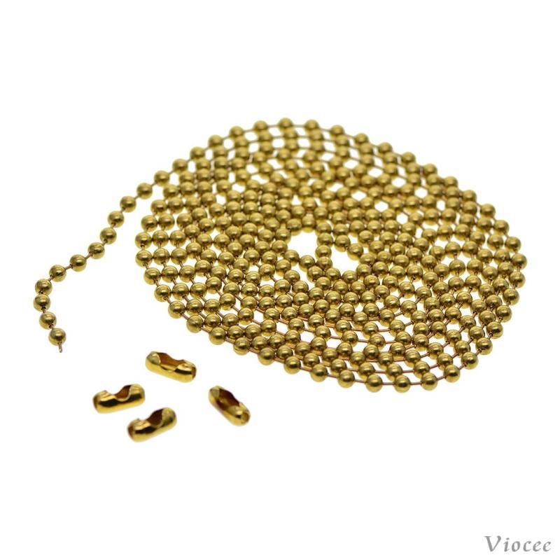 [Viocee] 2.2Yards Long Ball Chains 4 มม.พร้อมตัวเชื่อมต่อ Claspsps Beading เครื่องประดับทํา