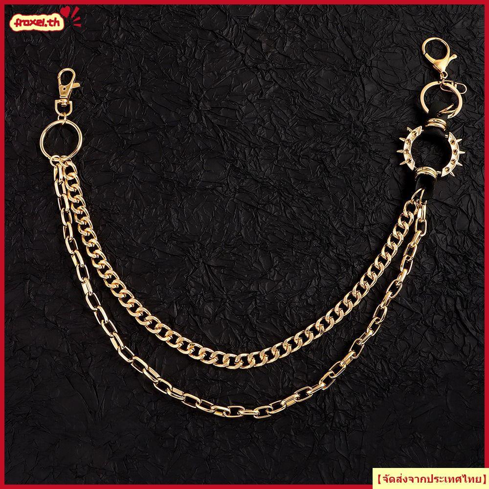 จัดส่งจากประเทศไทย FROXEL Layered Belt และกางเกงยีนส์สไตล์ Hip Hop, Retro Harajuku Y2K Gothic สำหรับ