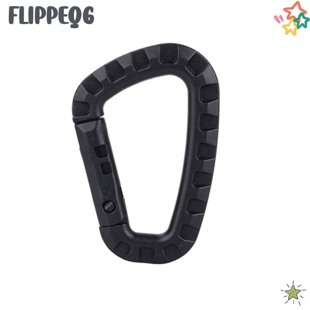 FLIPPEQ6 16 ชิ้น Carabiner, น้ําหนักเบา Mini D Shape Buckle, Duarble Heavy Duty D แหวนกลางแจ้ง