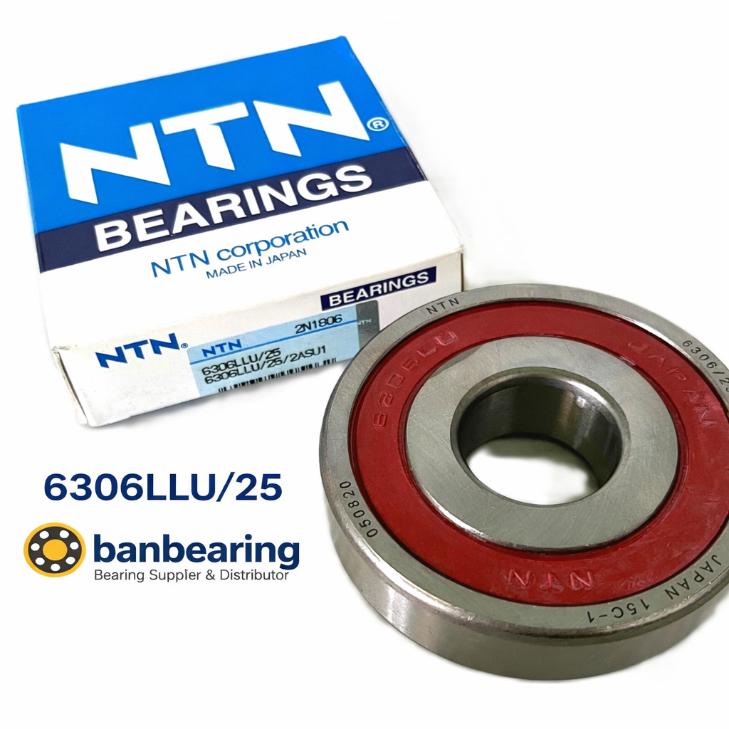 (ราคาต่อตลับ)ตลับลูกปืน 6306LLU/25 ขนาด25X72X19mm. ตลับลูกปืน ยี่ห้อ NTN