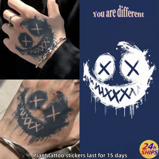 สติกเกอร์ลายสักยิ้มใบหน้า ทนน้ำ ใช้งานได้นานถึง 15 วัน สำหรั…