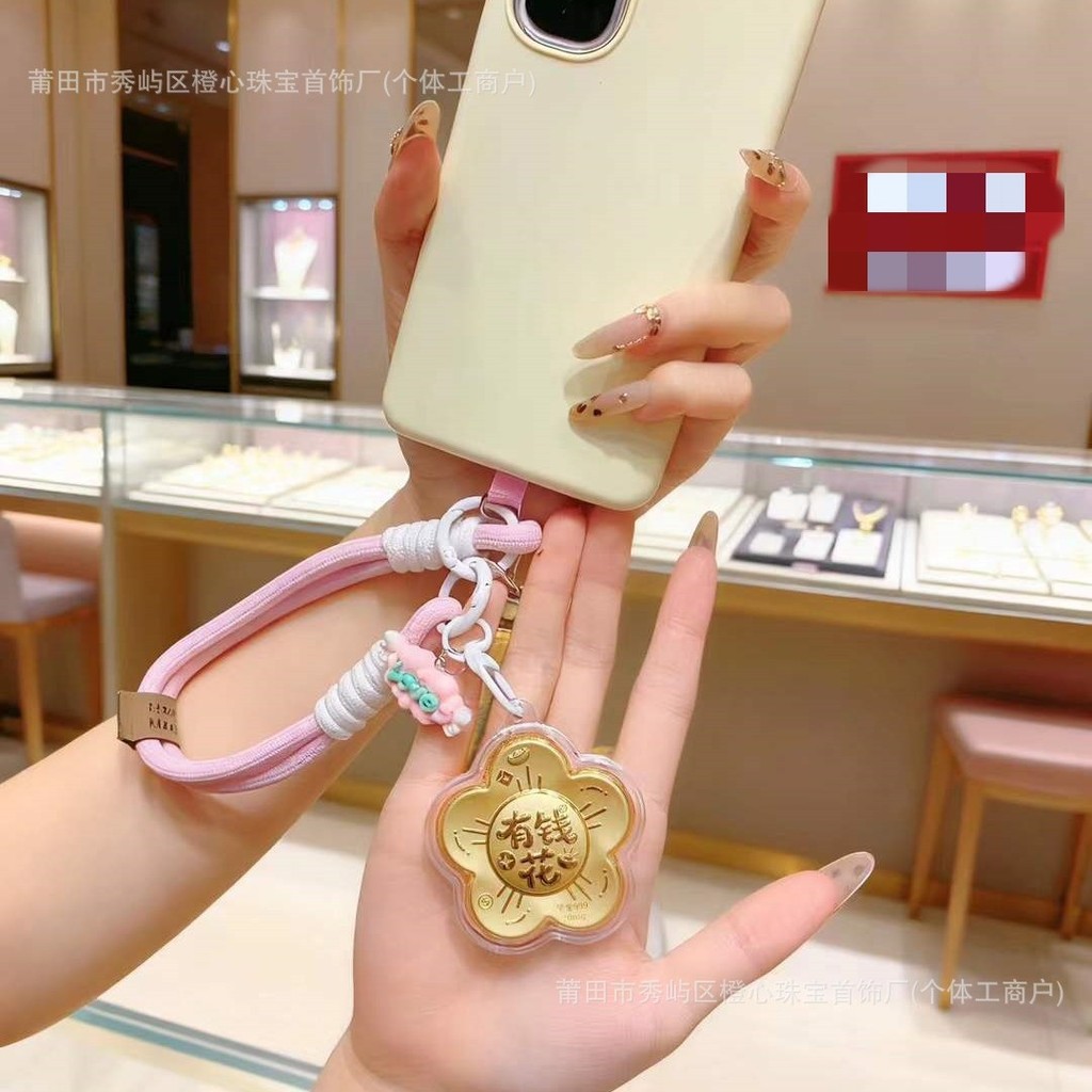 ดอกไม้การปรับแต่งโทรศัพท์มือถือรวม999ขนาดเล็กถาม122กับทองแขวนแผนภูมิทองจี้ของขวัญเครื่องประดับทองคํา