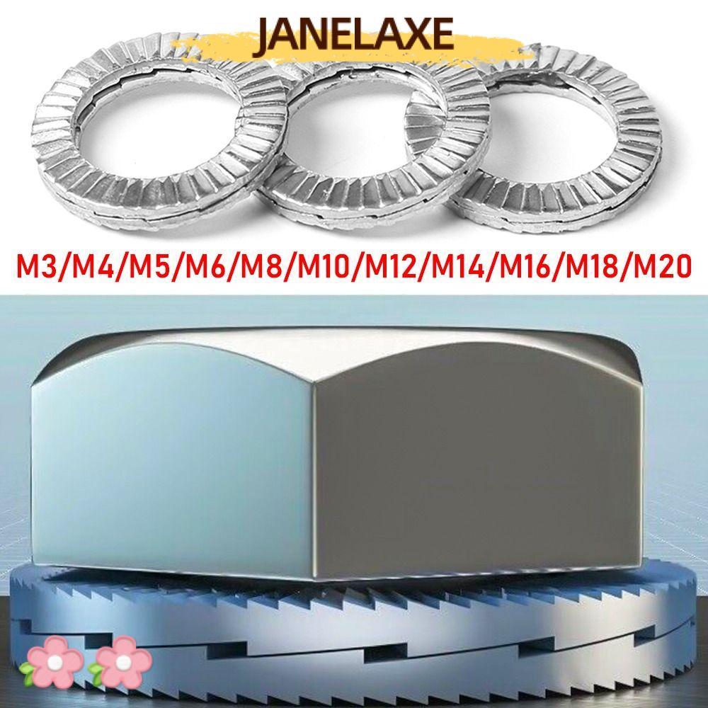 JANELAXE932JN 5 ชิ้นล็อคเครื่องซักผ้า,สองด้าน M4 M10 M12 M16 M20 Wedge ล็อคเครื่องซักผ้า, Self-Lock 