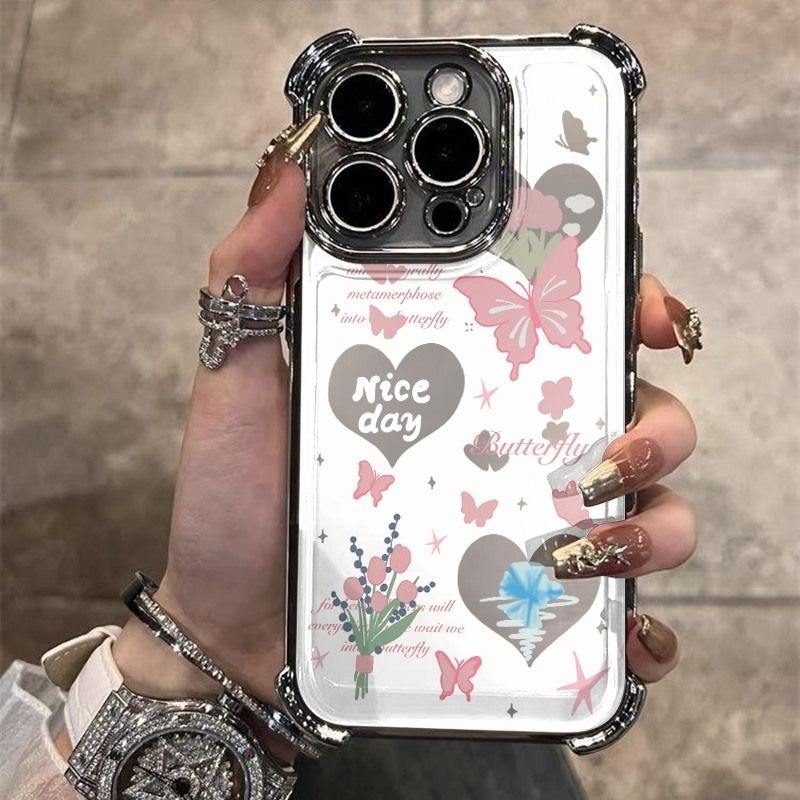 เคส Honor X5B X5B Plus X6A X6B X6C X7A X7B รูปแบบใหม่หัวใจผีเสื้อรูปแบบซิลิโคนโทรศัพท์กรณี