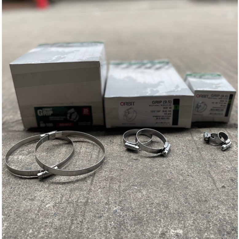 [ยกกล่อง] ORBIT กิ๊ปรัดท่อ สแตนเลส เข็มขัดรัดท่อ เข็มขัดรัดสายยาง แคมป์รัดท่อ เหล็กรัด เหล็กรัดสายยา