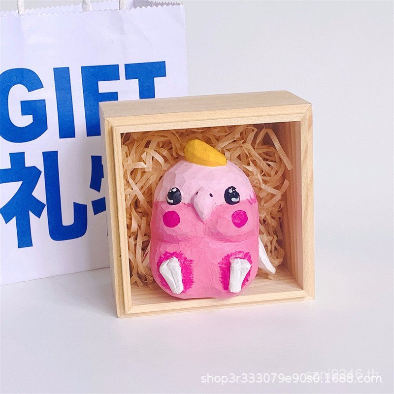 แกะสลักของขวัญนกแก้วที่ทําด้วยมือแขวนของขวัญสร้างสรรค์ส่งสก์ท็อปตกแต่งสํานักงานแฟนสาวเพื่อนตกแต่งน่า