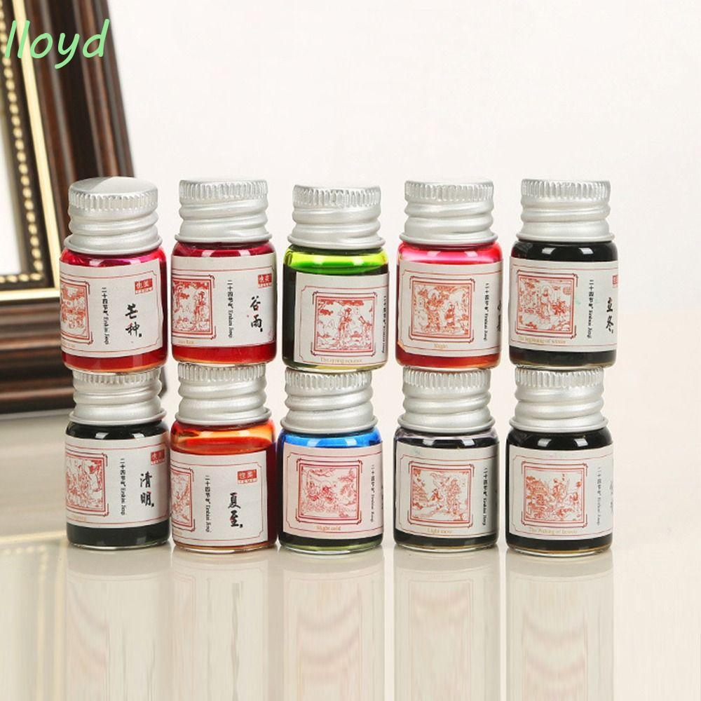 ลอย หมึกคาร์บอนฟรี, 7มล กราฟฟิตีสีเติมหมึก, 24สี เขียนภาพวาด เติมปากกาหมึกซึม ขนไก่