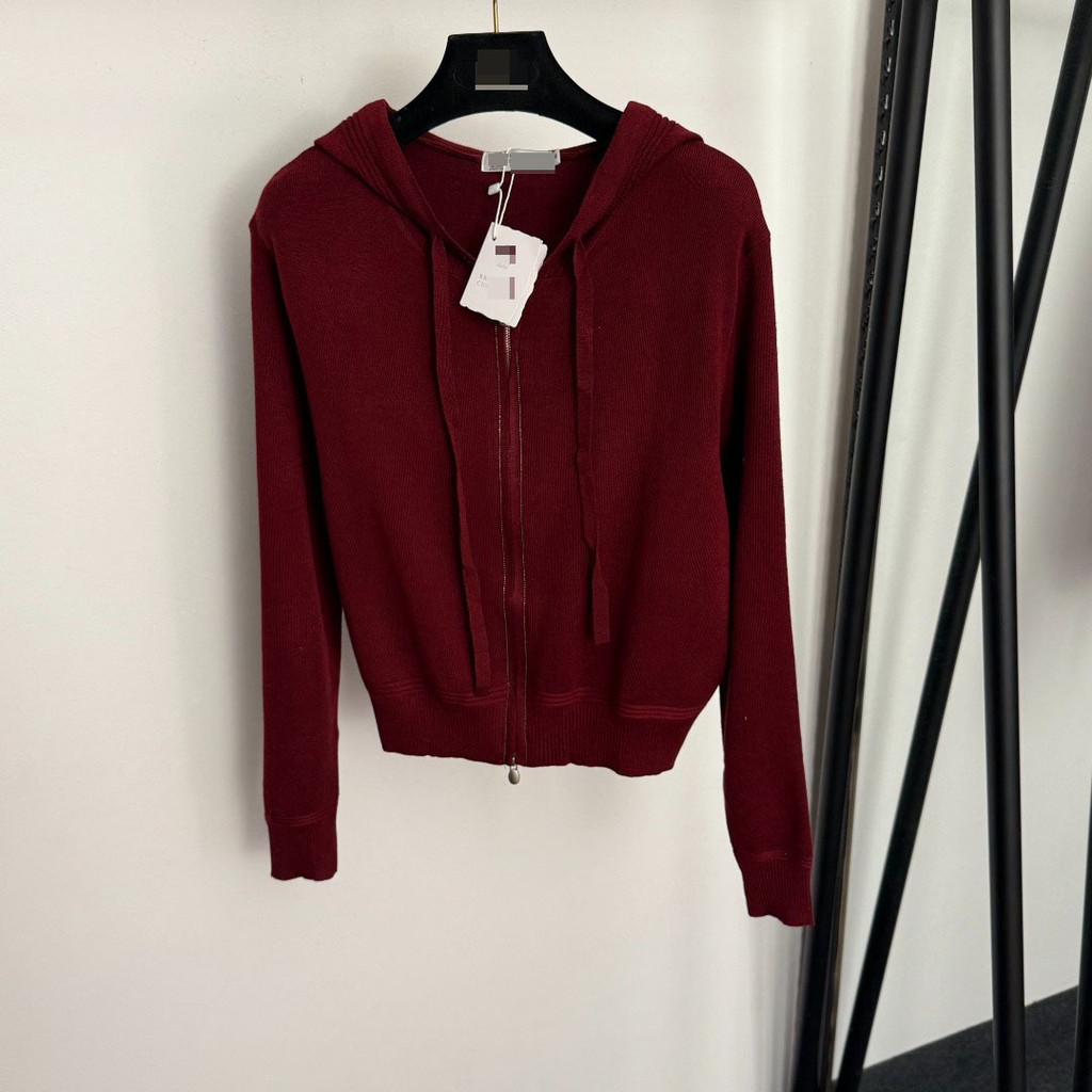 Brunello Cucinelli ฮู้ดดี้ คาร์ดิแกนซิปแจ็คเก็ต แขนยาว มีลายลูกปัดโซ่