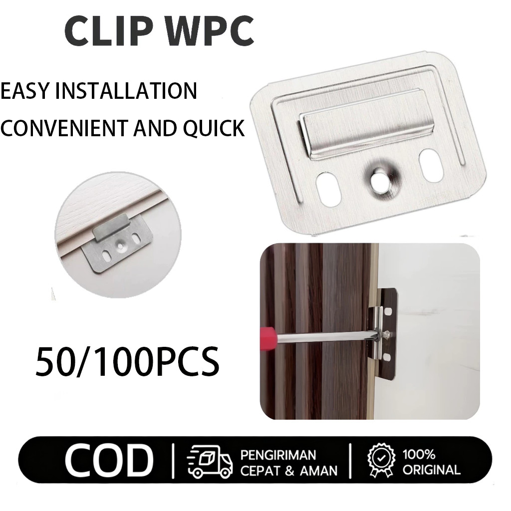 100 ชิ้น WPC ไม้ Pannel คลิป/สแตนเลส WPC Wall Panel คลิป/แผ่นเหล็ก CLAMP สําหรับ Wallboard และ WPC ผ