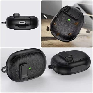 พร้อมขาตั้งโทรศัพท์สําหรับ Huawei FreeBuds Pro 5 รุ่นหูฟังกันกระแทกฝาครอบป้องกันสําหรับ Huawei FreeBuds Pro5 หูฟังไร้สายบลูทูธหนังล็อคสวิทช์