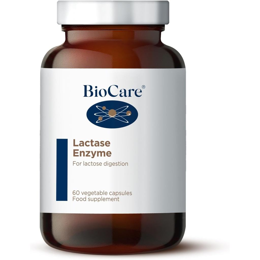 BioCare Lactase Enzyme - แคปซูลสําหรับระบบย่อยอาหารแลคโตสที่ได้รับการปรับปรุง - เหมาะสําหรับมังสวิรั