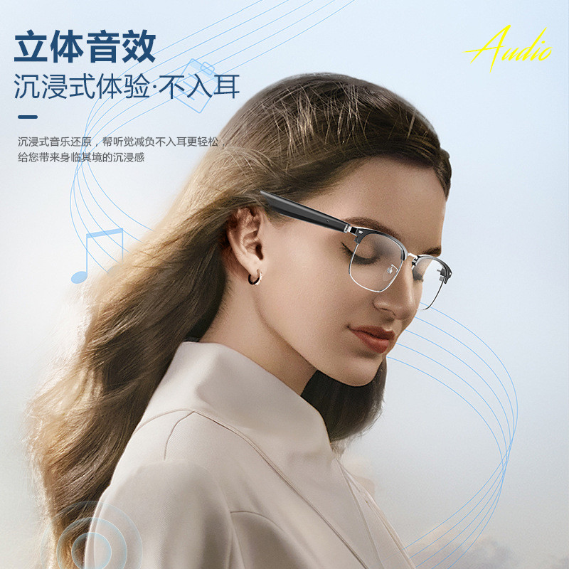 VTrans Translation of "touchscreen glasses" AI Smart Bluetooth Glasses with Titanium Frame, Wireless