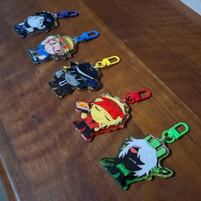 R-oblox Forsaken พวงกุญแจอะคริลิค Chance Elliot 1x1x1 007n7 TwoTime,Kawaii ตัวการ์ตูนจี้