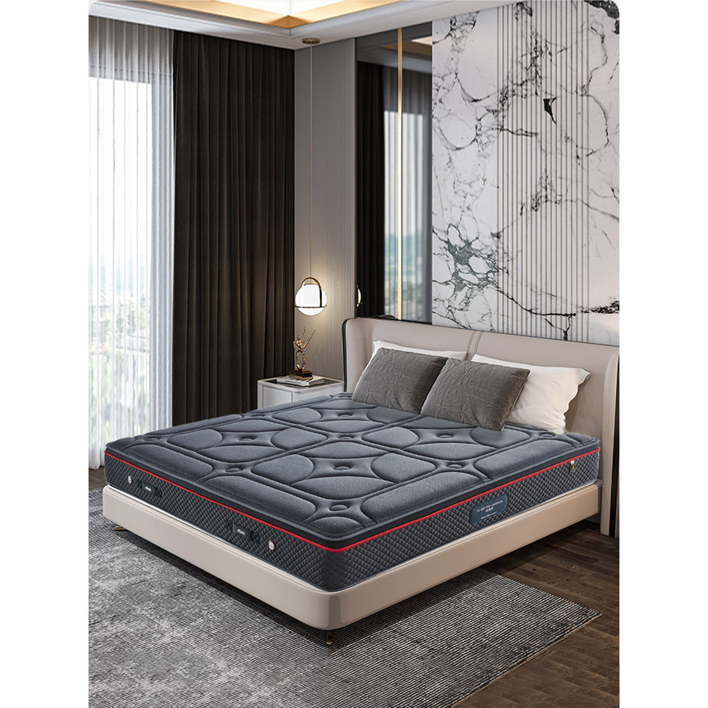 Mansion 1.8m ที่นอนคู่นําเข้าน้ํายางธรรมชาติสปริงอิสระเบาะปาล์มนุ่ม Hard 3D Coconut Palm ที่นอน