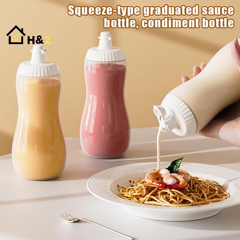 Kaleidoscope 500ML ขนาดใหญ่บีบขวดเครื่องปรุงรสหัวฉีดซอสมะเขือเทศบาร์บีคิวซอสน้ํามันมะกอกขวด Dispense