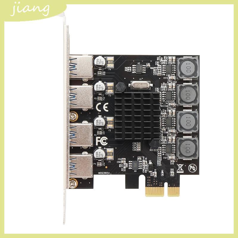 JN PCI-E 1X ถึง 4 USB 3 0 Riser การ์ดขยายสําหรับ BTC Mining Miner PC Multiplier