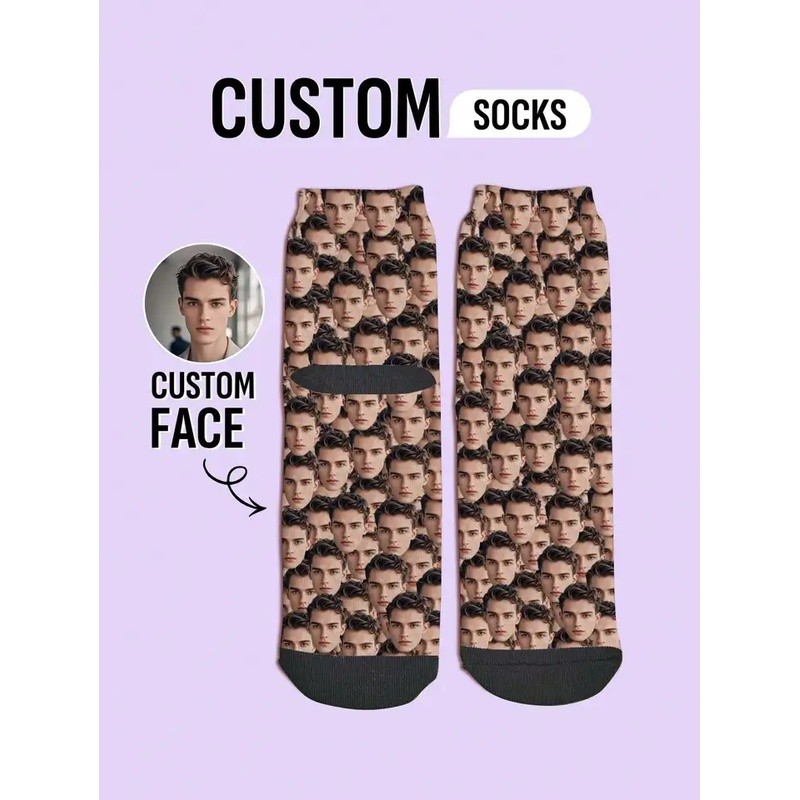 Custom Face Socks Personalized Photo Socks Funny Gift for Men Women Couples Friends Unique Custom Pr