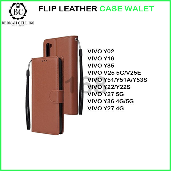 BCL168 - FLIP LEATHER CASE SWALLOW VIVO Y27 4G Y27 5G Y36 4G Y36 5G Y35 5G Y38 5G Y02 Y02S Y03 Y16 Y
