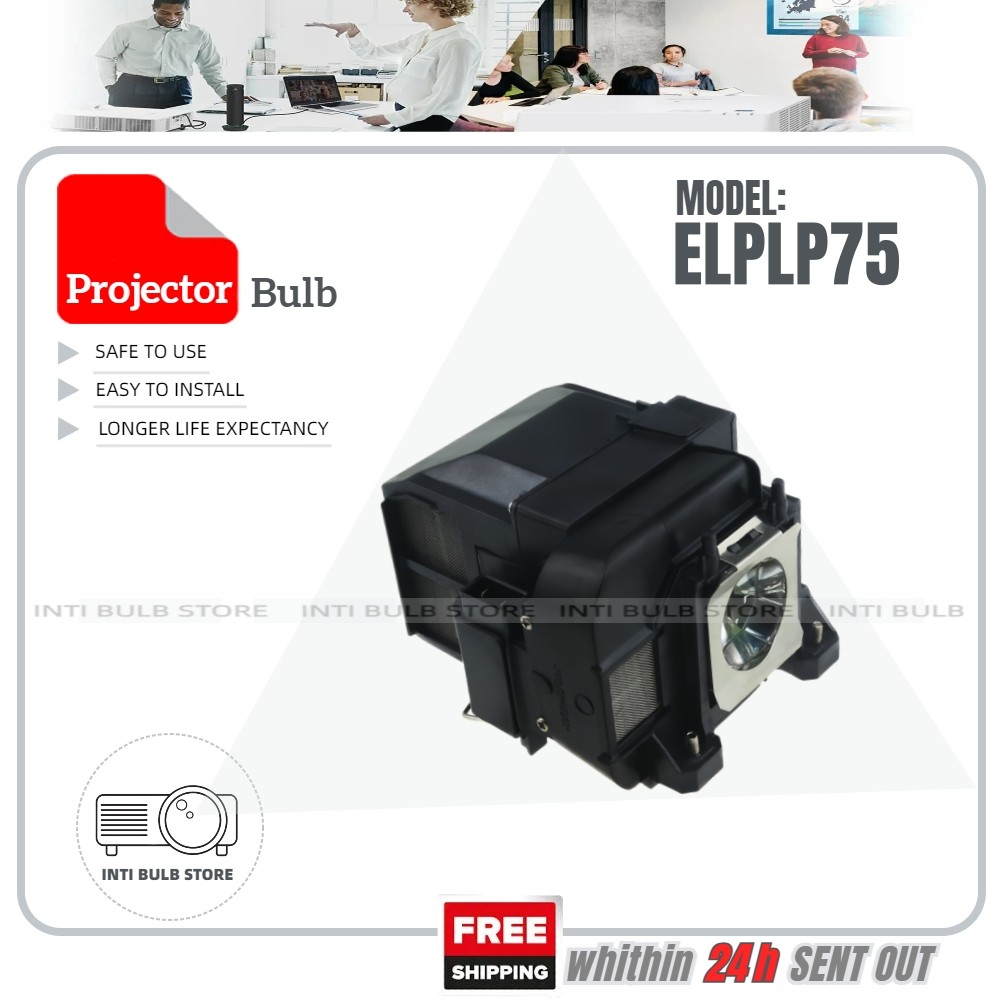ELPLP75 โคมไฟโปรเจคเตอร์ Epson EB-C750X C740w C754XN C755XN C745WN 1960 1965 H471B H472 H474B