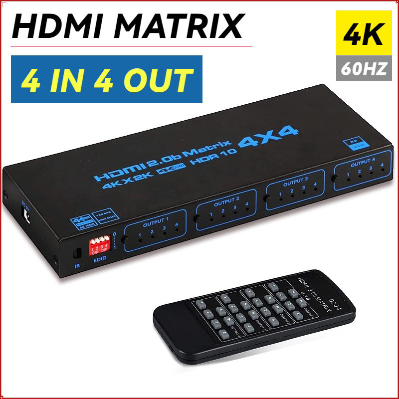((สิ่งที่ดีที่ต้องการ) 4K 60Hz HDMI Matrix Switcher 4 In 4 Out Matrix HDMI 2.0 Switcher Splitter Sel