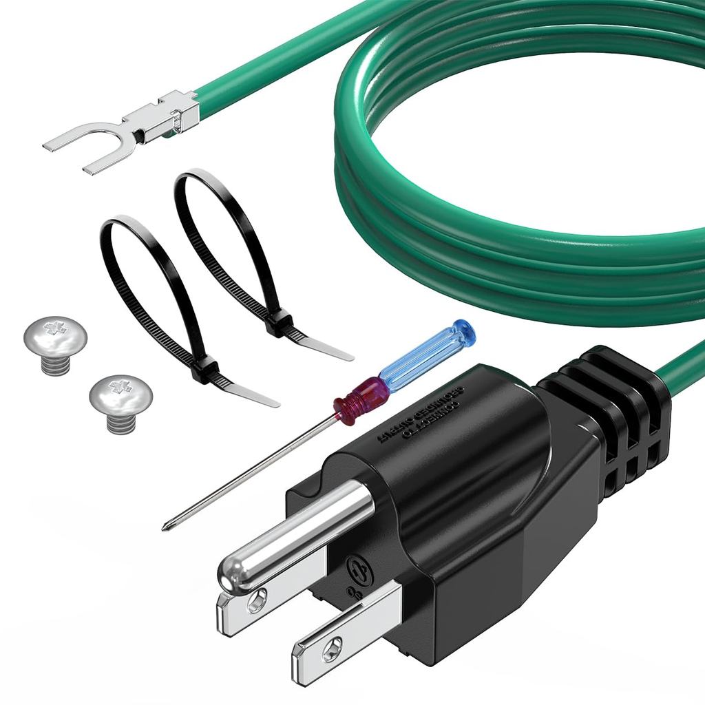 Mellbree Shielded Ethernet Patch แผง Bond Ground สายไฟ, 6.5FT Grounding Wire สําหรับ NEMA 5-15P 3 Pr