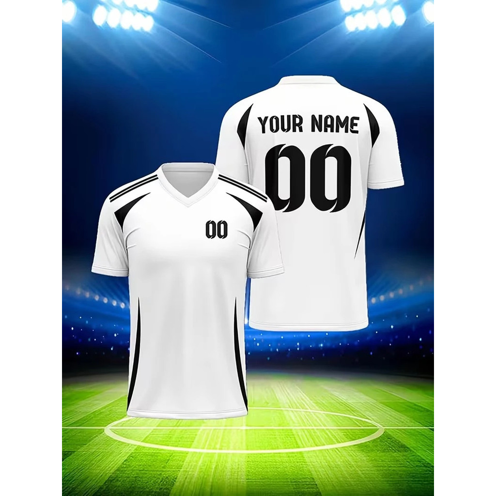 3D พิมพ์ที่กําหนดเองชื่อทีมชื่อตัวเลขเสื้อฟุตบอลใหม่กีฬา T เสื้อลาย E-Sports เสื้อ Cool V คอ Tops Un