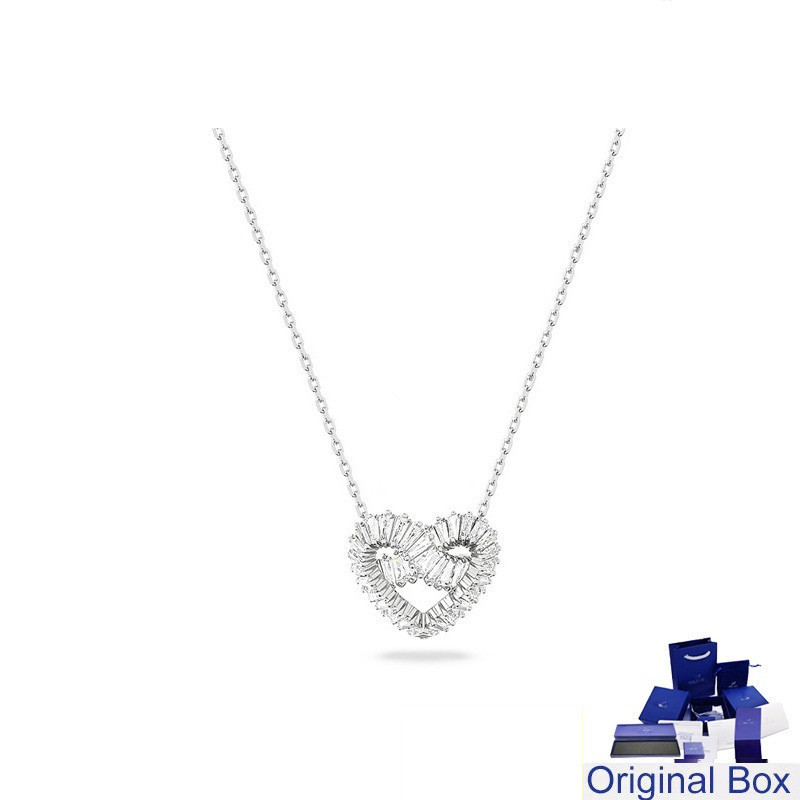 20 สร้อยคอหงส์ MATRIX สร้อยคอรูปหัวใจสร้อยคอคริสตัลเงินหงส์เครื่องประดับ Moissanite สร้อยคอหงส์หญิงเ