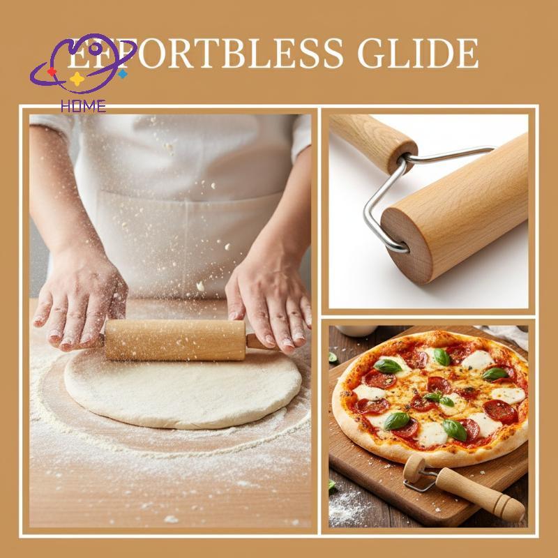 [mayhome] Rolling Pin Pastry And Pizza Baker Roller ไม้เบเกอรี่เครื่องครัว Pastry Rolling Pin Pie Ro
