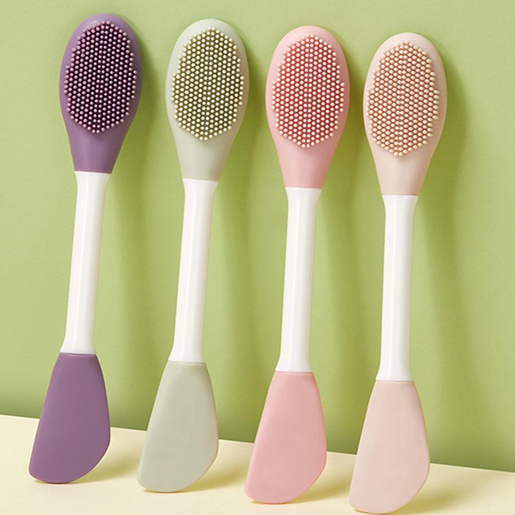Gecomo Double-ended Silicone Mask Brush ทําความสะอาดผิวหน้าพิเศษ B1f1 Skincare Facial Mask Brush L0m