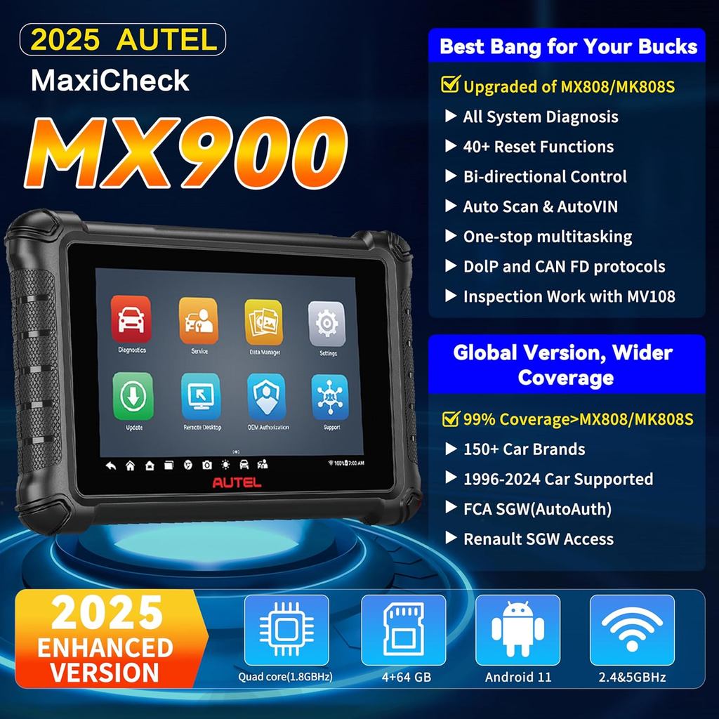 Autel MaxiCheck MX900 OBD2 เครื่องสแกนเนอร์ เช่นเดียวกับ MaxiCOM MK900 MK900BT อัพเกรด MK808 MX808 เ