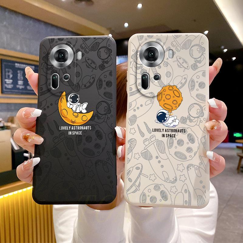 เคส oppo Reno11 5G เคสโทรศัพท์ภาพประกอบนักบินอวกาศแบบนิ่มซิลิโคน TKR