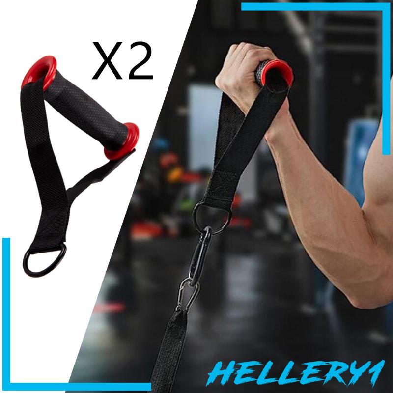 [Hellery1] 2x Gym Handle Resistance Bands Nylon Webbing Accessories Replacement Grips Resistance Fit