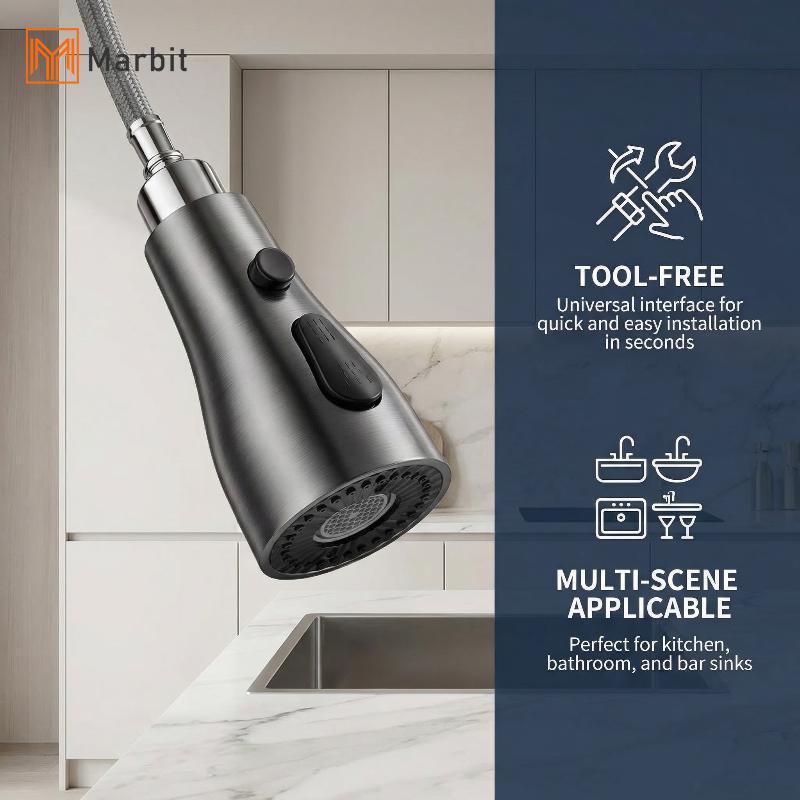 Marbit Kitchen Sink Mixer Tap Pull Out Head Replacement คุณภาพสูงหัวฉีดสําหรับ Smooth Water Flow Daily Kitchen Chors null