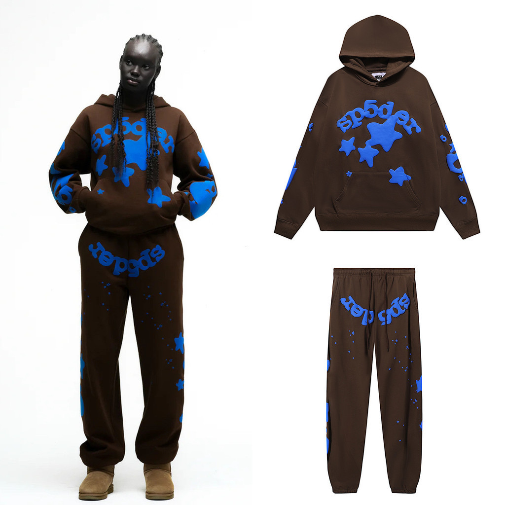 IOVU Sp5der 555 555Star foam print terry hoodie sweatshirt unisex American high street style