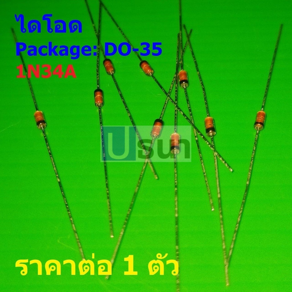 ไดโอด เจอร์เมเนียม Germanium Diode for TV FM AM Radio Detection 1N34A 1N34 #DO-35 (1 ตัว)