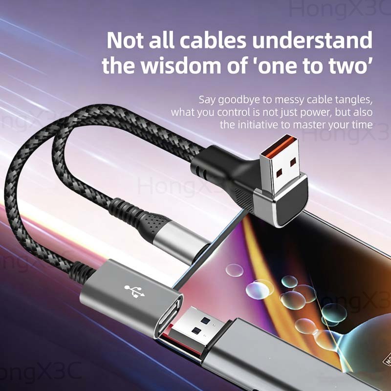 Multi-port USB/Type C Splitter Cable 66W Fast Charging รูปที่ 6
