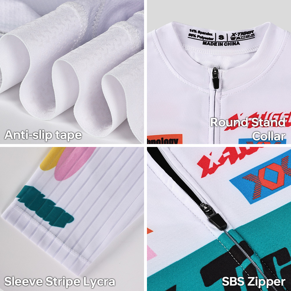 X-TIGER จักรยานเสื้อยืดแขนสั้นสำหรับผู้หญิง พร้อมฟีเจอร์ป้องกันแสงUV ผ้าระบายอากาศและแห้งไว ออกแบบมาพร้อมกระเป๋าด้านหลังและซิบกันเลื่อน — صورة 8