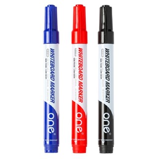ONE ปากกาไวท์บอร์ดแบบหัวแหลม สีคละ (น้ำเงิน/ดำ/แดง) แพ็ค 3 ด…