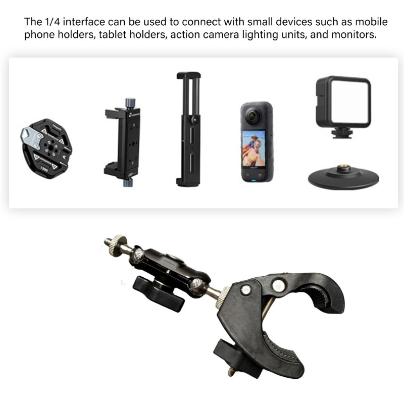 Orangesea 1 4 นิ้วหัว Joint ฐานซ็อกเก็ตคู่แขน Extension Arm รถจักรยานยนต์จักรยานโทรศัพท์ Mount Actio