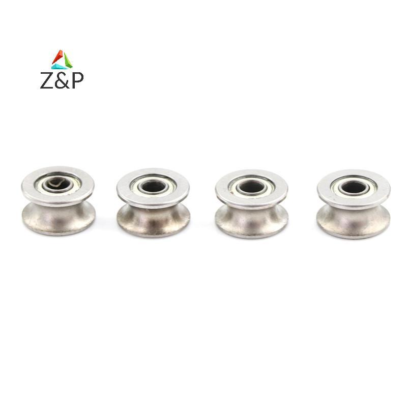 Z&P 4PCS 4*13*7MM 624UU HCS U Groove Guide Pulley Rail Ball Bearings ล้อ COD