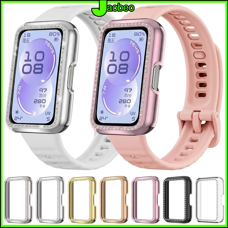 กรณีเพชร for Huawei Band 11 / Huawei Band 11 Pro เคส สมาร์ทว็อช อุปกรณ์ปกป้องกันหน้าจอรู ปกป้องกันรอยขีดข่วนรูป้องกัน