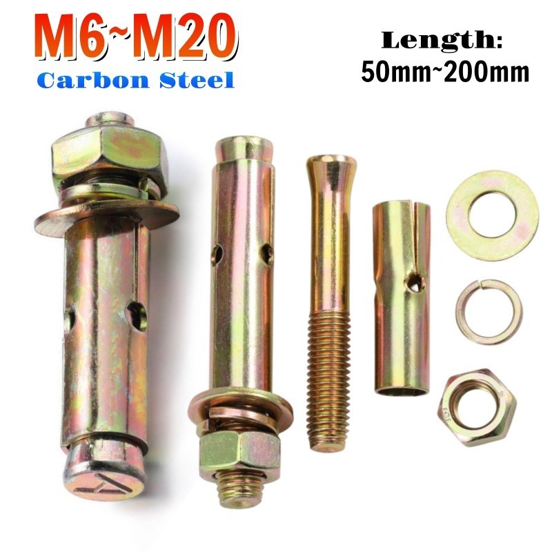1 ~ 10pcs สีสังกะสี Dyna Bolt ขยาย Bolt คอนกรีต Anchor Bolt M6 M8 M10 M12 M14 M16 M20