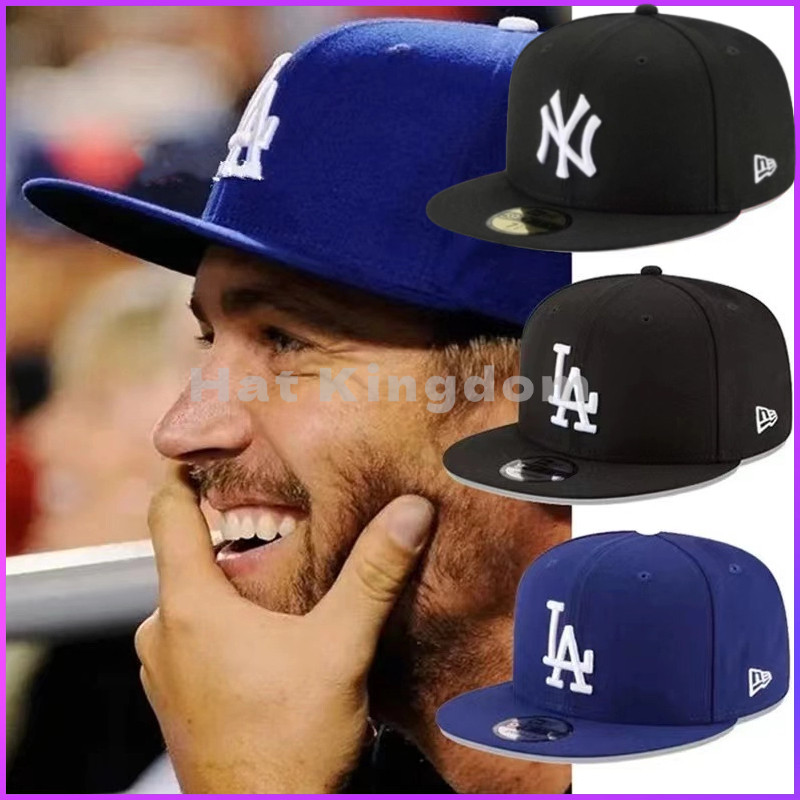 La Fited Cap Dodgers Los Angeles Hat สีน้ําเงินเข้มสไตล์ฮิปฮอป