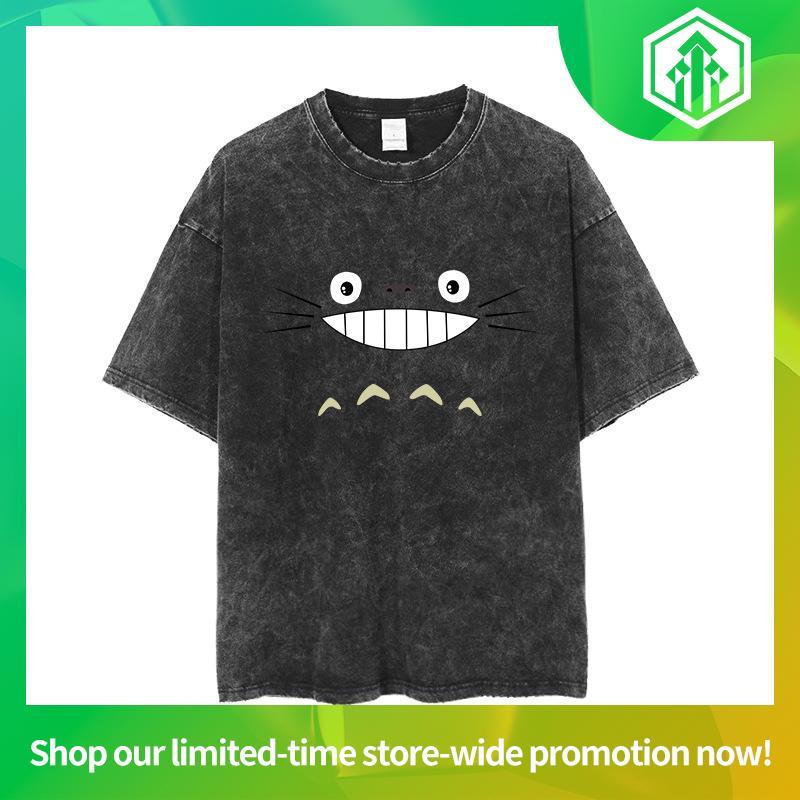 น่ารัก TOTORO GREY TSHIRT-GHIBLI TOTORO GREY TSHIRT-GIBLI COLLECTION เสื้อยืด- GHIBLI STUDIO TSHIRT