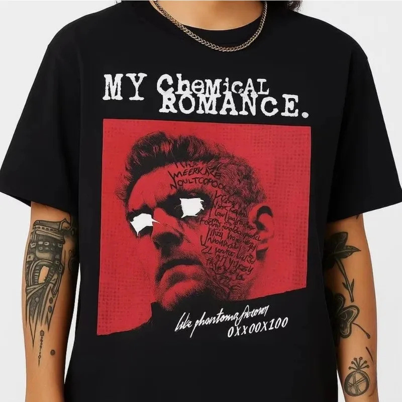 เสื้อยืดคอตตอน My Chemical Romance เสื้อยืดแฟนคลับวงดนตรีอีโมพังค์ MCR Like Phantoms Forever เสื้อยื